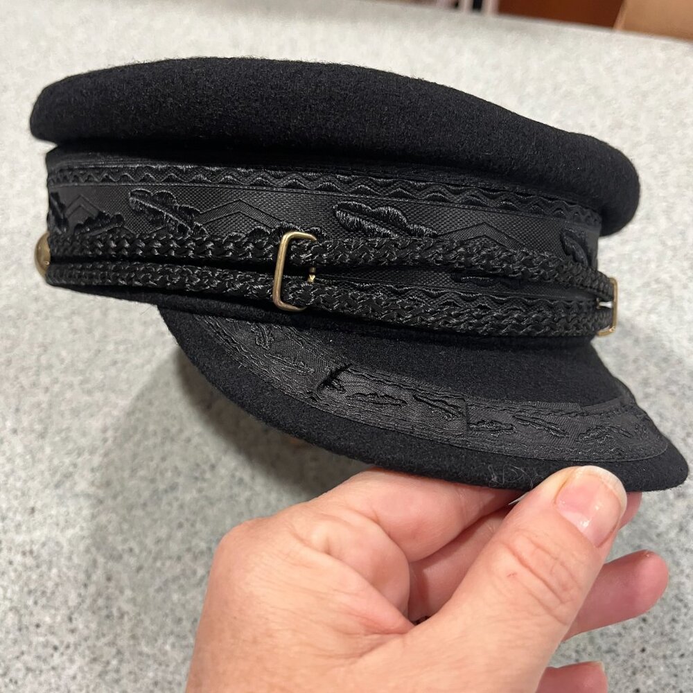 Sterkowski‎ XXL Hamburg Classic Black Sailor Cap Wool Breton Hat Men Women - Picture 3 of 9